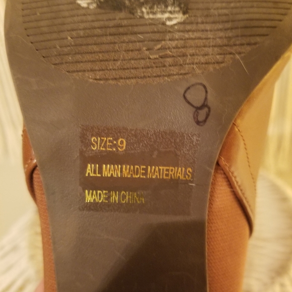 Faux leather no-back slip on booties sz 9 - Picture 4 of 6